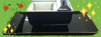 焼香盆やすらぎセット５．０寸（黒フチ金）