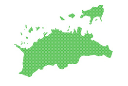 「庵治石の産地」香川県の地図
